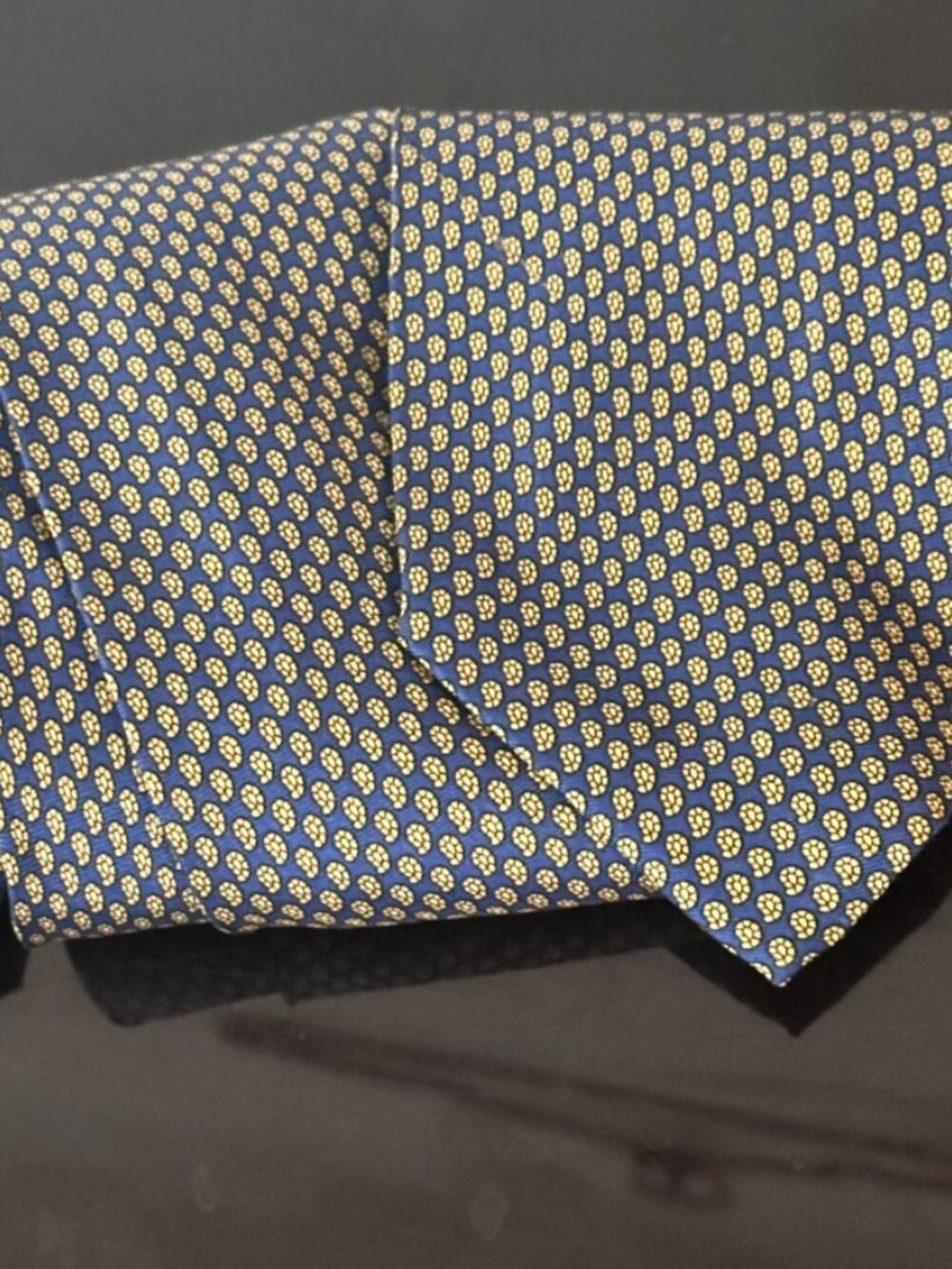 Yves Saint Laurent YSL Mens Tie Silk Neckwear Paisley EUC Blue
